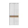 Jela Dulap din pal si MDF, cu 2 usi si LED inclus, Avis Stripes P2B/AV Alb / Nuc Pacific, l97xA60xH227 cm