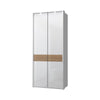 Jela Dulap din pal si MDF, cu 2 usi si LED inclus, Avis Stripes P2B/AV Alb / Nuc Pacific, l97xA60xH227 cm