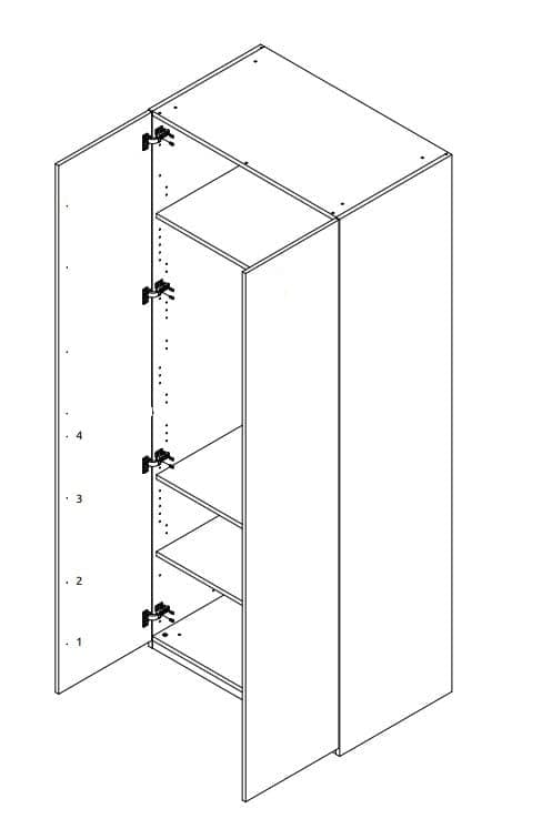 Jela Dulap din pal si MDF, cu 2 usi si oglinda, Piano P2-1OG/PN Bej, l92xA56xH224 cm
