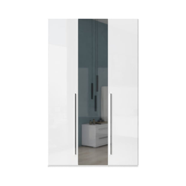 Jela Dulap din pal si MDF, cu 3 usi si oglinda, Piano P3-1OG/PN Alb, l137xA56xH224 cm