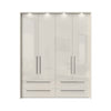 Jela Dulap din pal si MDF, cu 4 usi, 4 sertare si LED inclus, Piano Stripes P44B/PN Bej, l187xA60xH226 cm