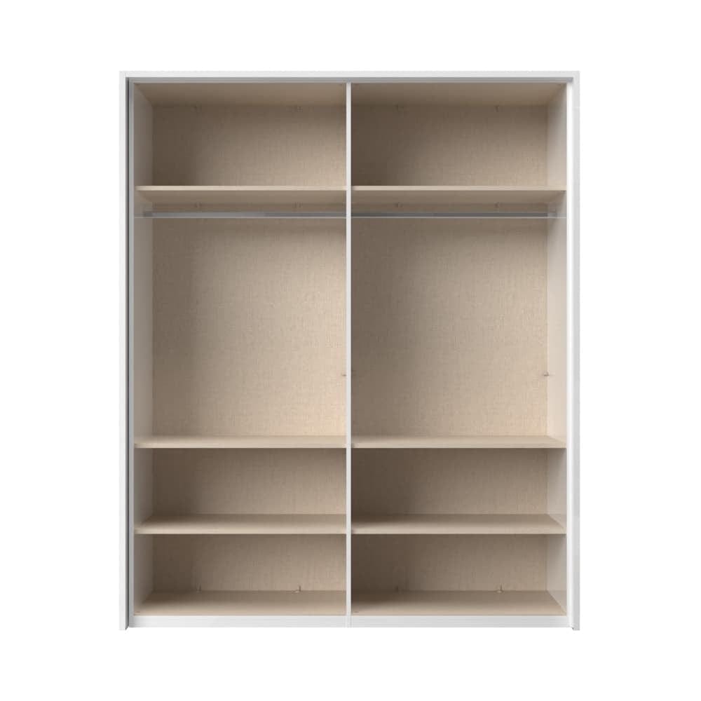 Jela Dulap din pal si MDF, cu 4 usi, Avis Stripes P4A/AV Alb / Nuc Pacific, l187xA60xH227 cm