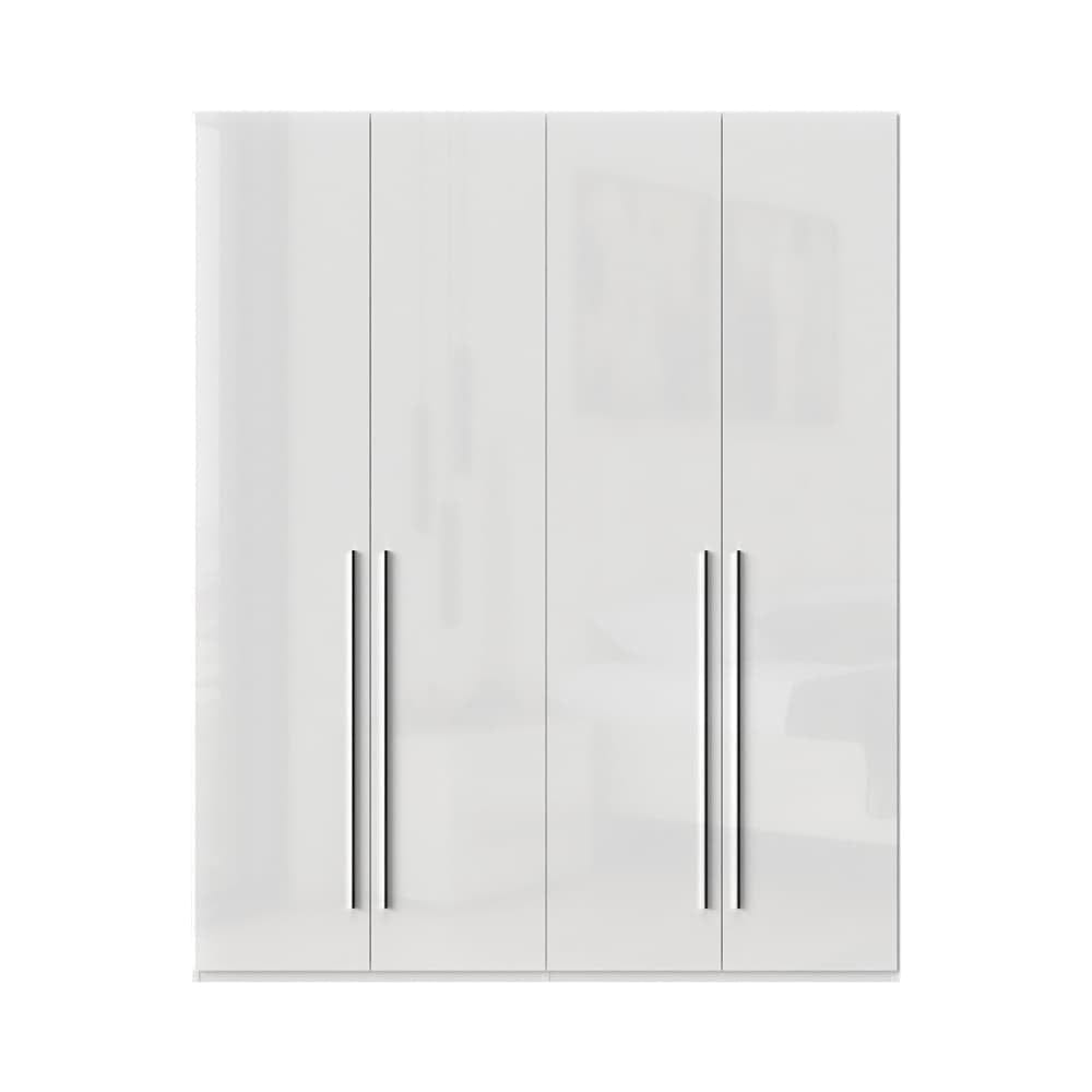 Jela Dulap din pal si MDF, cu 4 usi, Piano P4/PN Alb, l182xA56xH224 cm