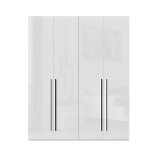 Jela Dulap din pal si MDF, cu 4 usi, Piano P4/PN Alb, l182xA56xH224 cm