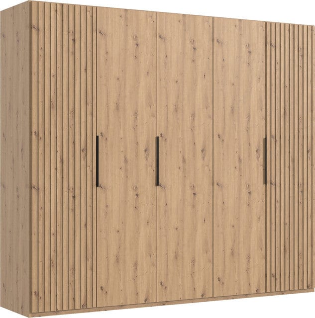 Dulap din pal si MDF, cu 5 usi, Andorra Stejar Artisan, l250xA58xH216 cm (1)