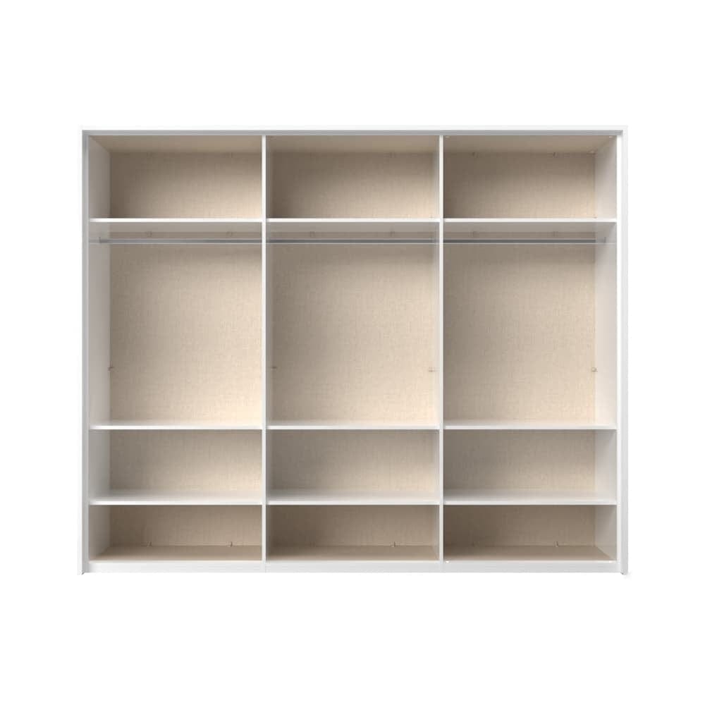 Jela Dulap din pal si MDF, cu 6 usi, oglinda si LED inclus, Avis Stripes P6B-6OG/AV Mirror Alb, l277xA60xH227 cm