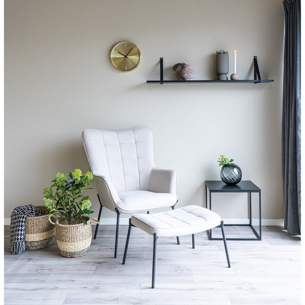 House Nordic Etajera suspendata din lemn de cauciuc si piele ecologica, Forno Negru, l120xA20xH2 cm