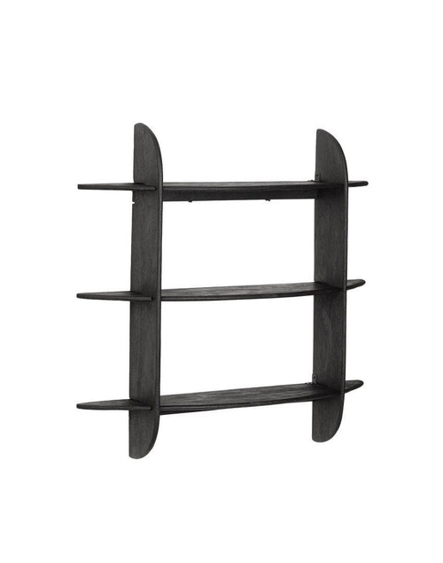 Etajera suspendata din lemn de mango, Westwood 3S Negru, l100xA23xH100 cm