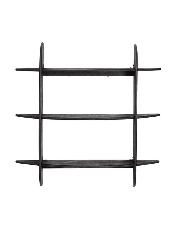 Etajera suspendata din lemn de mango, Westwood 3S Negru, l100xA23xH100 cm (1)