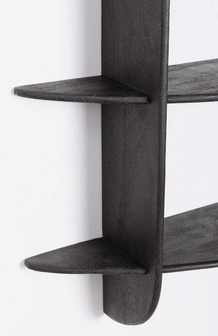Etajera suspendata din lemn de mango, Westwood 3S Negru, l100xA23xH100 cm (2)