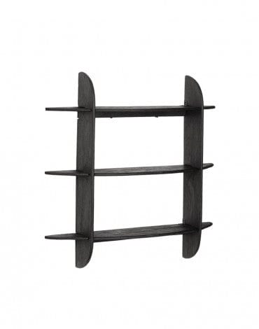 Etajera suspendata din lemn de mango, Westwood 3S Negru, l100xA23xH100 cm (3)