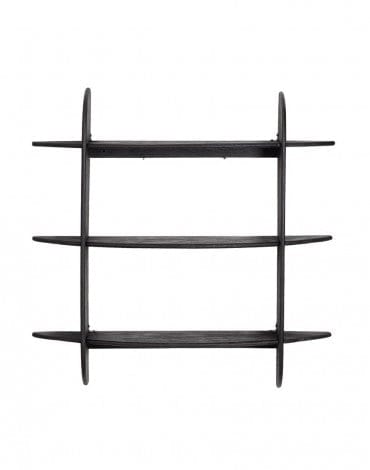 Etajera suspendata din lemn de mango, Westwood 3S Negru, l100xA23xH100 cm (4)