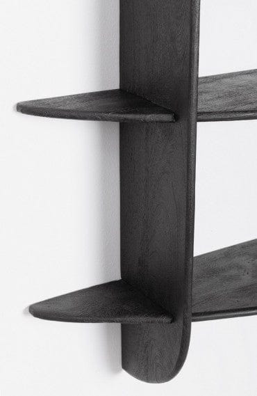 Etajera suspendata din lemn de mango, Westwood 3S Negru, l100xA23xH100 cm (5)