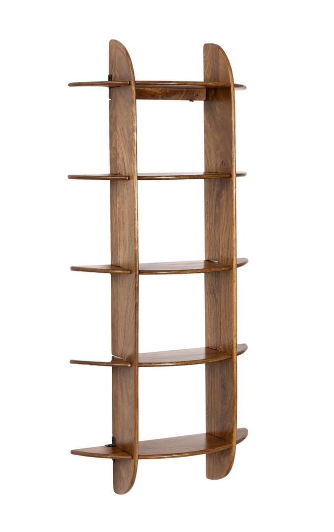 Etajera suspendata din lemn de mango, Westwood 5S Natural, l70xA22xH160 cm