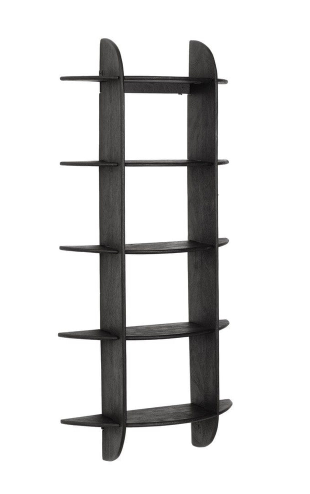Etajera suspendata din lemn de mango, Westwood 5S Negru, l70xA22xH160 cm
