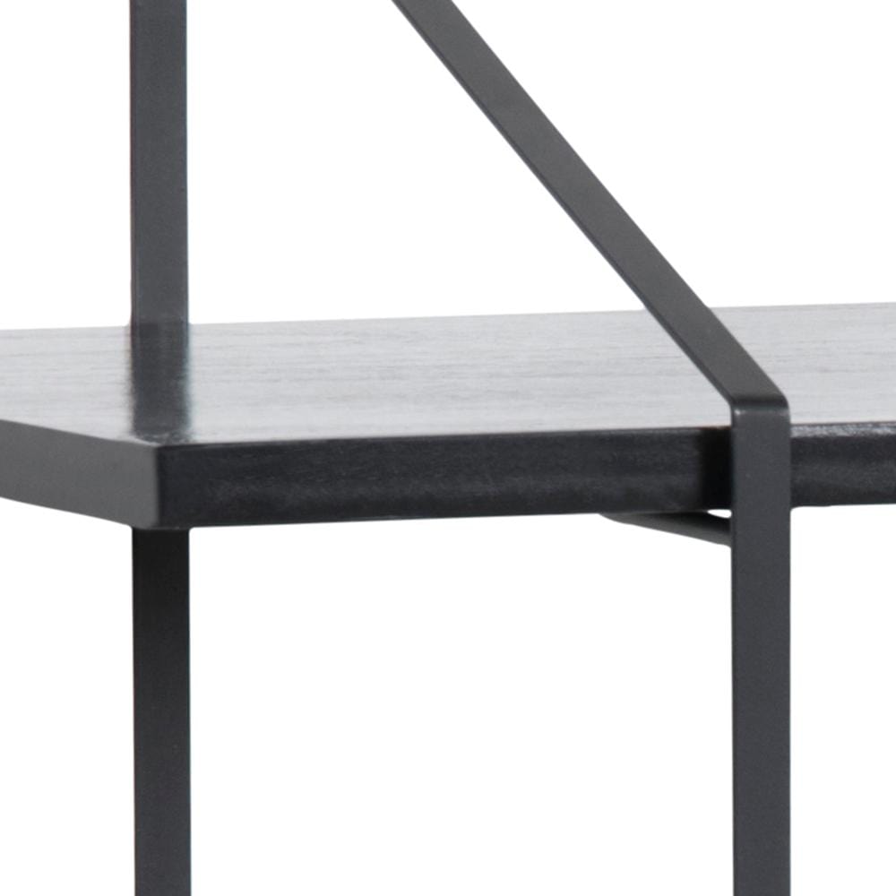 Actona Etajera suspendata din lemn de paulownia si metal, Belfast 2S Negru, l76xA25,5xH63 cm