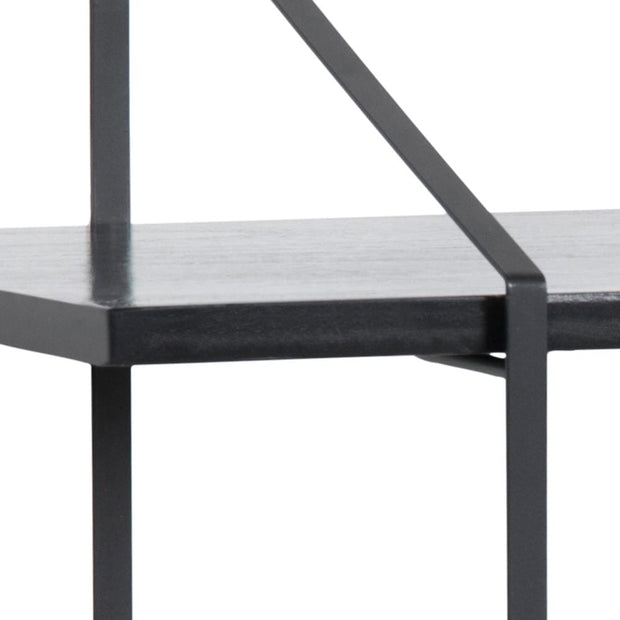 Actona Etajera suspendata din lemn de paulownia si metal, Belfast 2S Negru, l76xA25,5xH63 cm