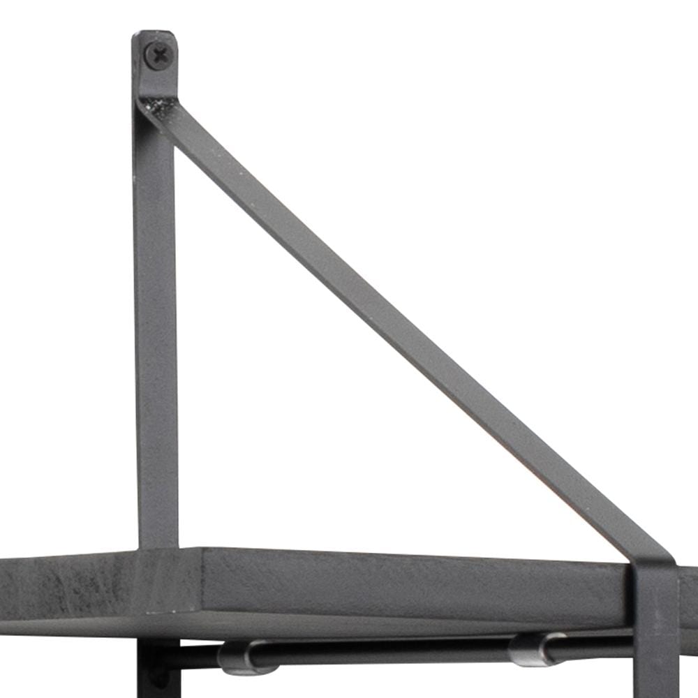 Actona Etajera suspendata din lemn de paulownia si metal, Belfast 7S Negru, l196xA25xH111 cm