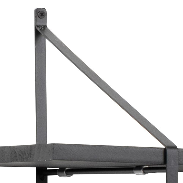 Actona Etajera suspendata din lemn de paulownia si metal, Belfast 7S Negru, l196xA25xH111 cm