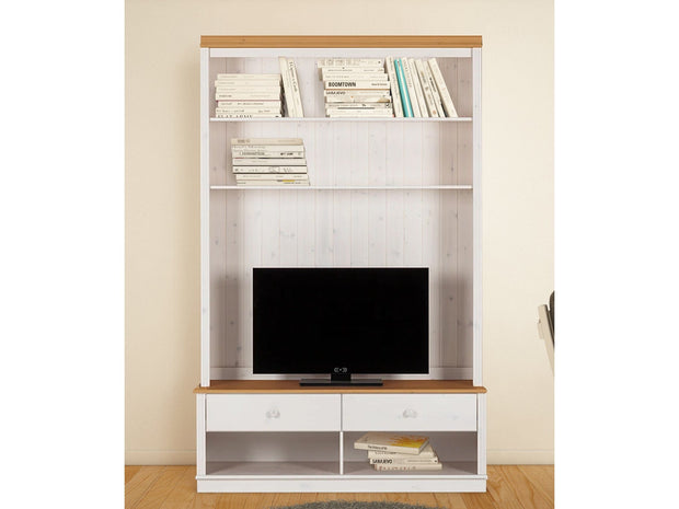 Dorel Home Etajera suspendata din lemn de pin, Anita Alb / Natural, L137xl37xH177 cm