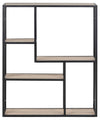 Actona Etajera suspendata din MDF si metal, Seaford 3S Natural / Negru, l75xA20xH91 cm