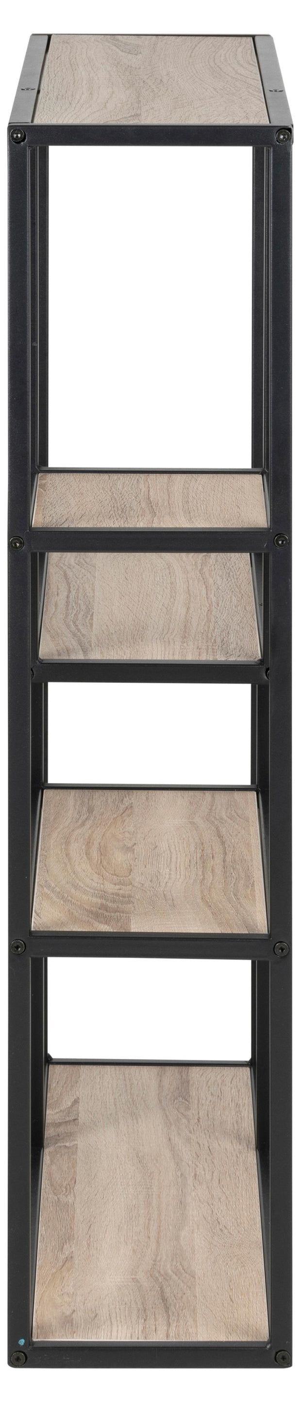 Actona Etajera suspendata din MDF si metal, Seaford 3S Natural / Negru, l75xA20xH91 cm