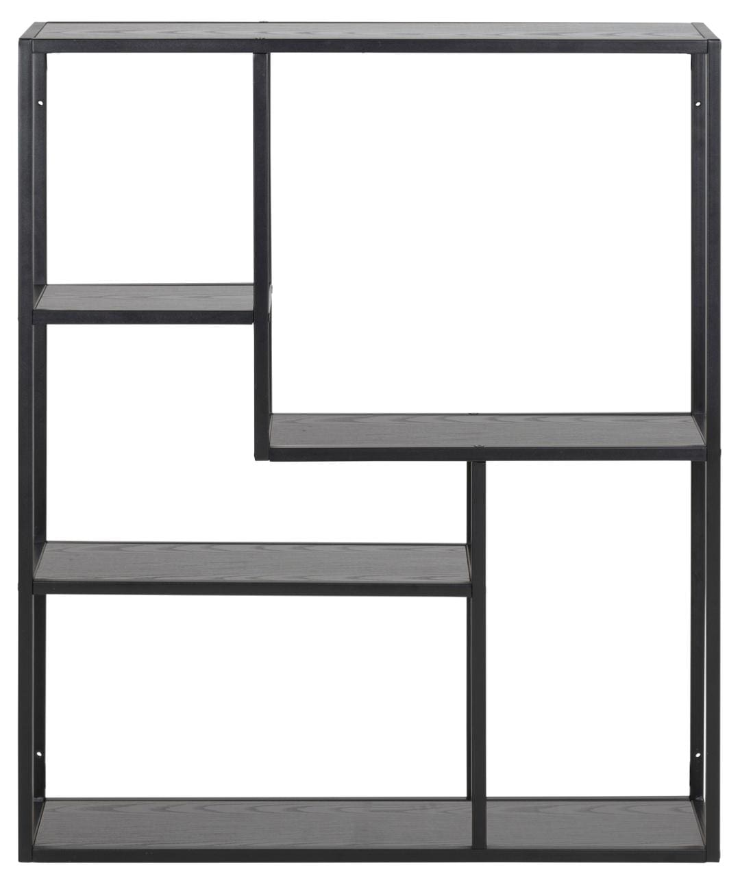 Actona Etajera suspendata din MDF si metal, Seaford 3S Negru, l75xA20xH91 cm