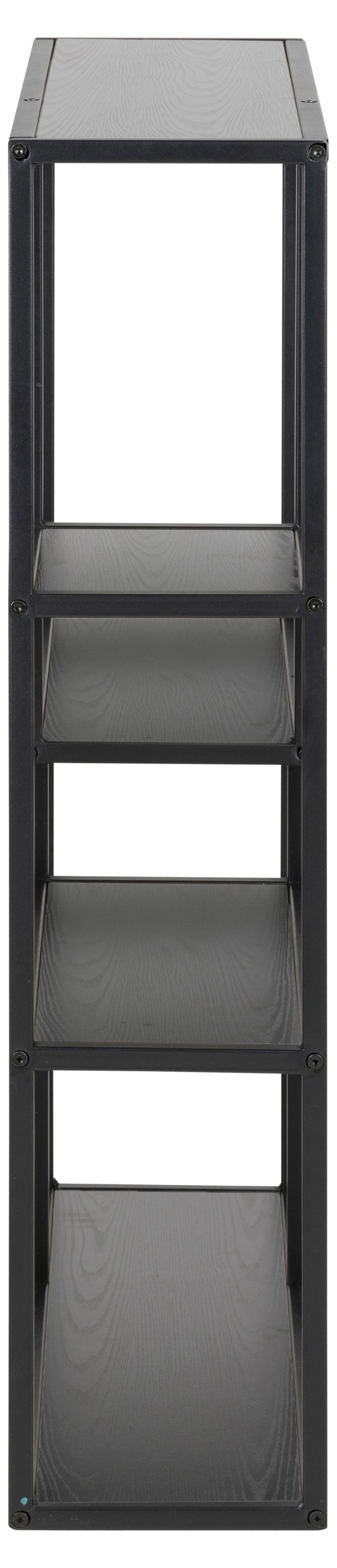 Actona Etajera suspendata din MDF si metal, Seaford 3S Negru, l75xA20xH91 cm