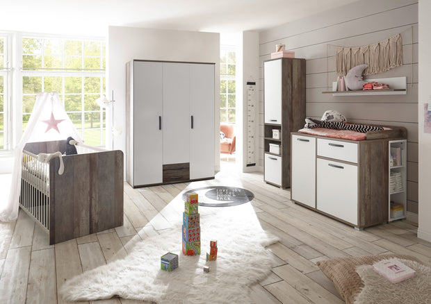 BFSummer Etajera suspendata din pal, pentru bebe Mona Baby Alb / Natur, l109xA20xH21 cm