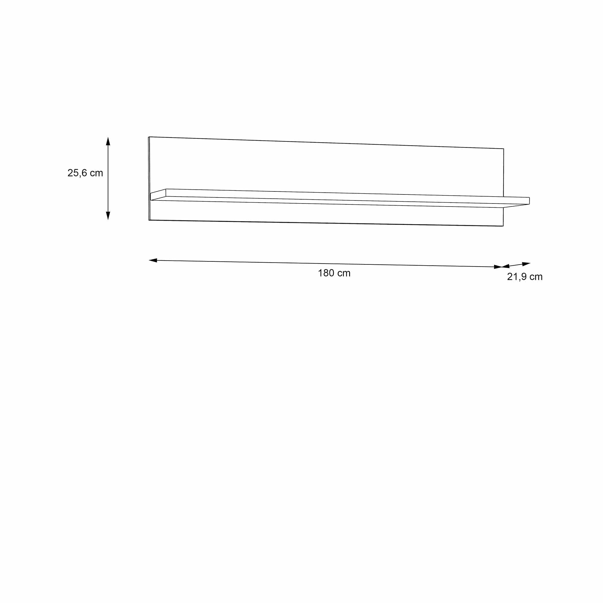 Etajera suspendata din pal, Rockhampton Pin Alb, l180xA21,9xH25,6 cm (3)