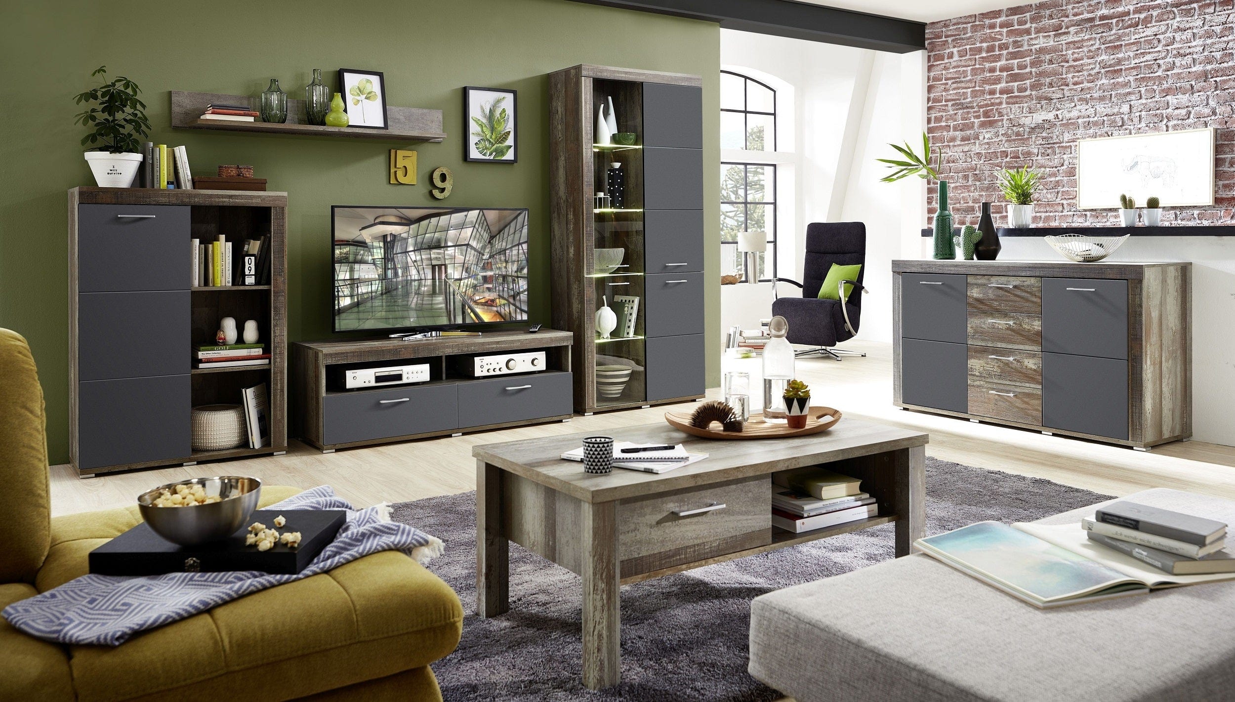 BFSummer Etajera suspendata din pal si MDF Krone Small Driftwood, l140xA22xH18 cm