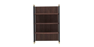 BFSummer Etajera suspendata din pal si metal Matilda Nuc / Negru, l63xA34,2xH98 cm