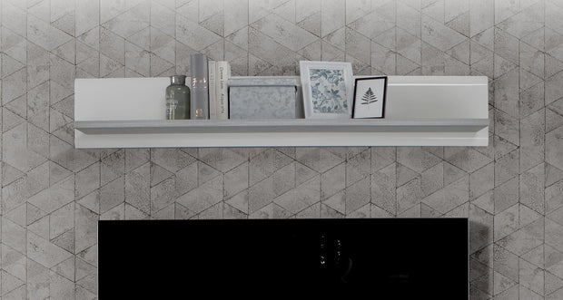 Forte Etajera suspendata din pal, Torrin Stejar Ice Grey / Alb, l140xA22,2xH24 cm