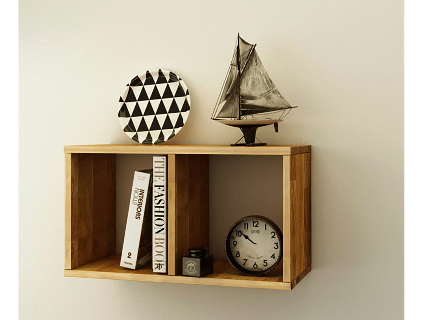 Dorel Home Etajera suspendata din stejar, Elvira Natural, L36xl30xH141 cm