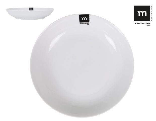 Inde Soler Hispania Farfurie adanca din portelan, Mobius Alb, Ø21xH4 cm