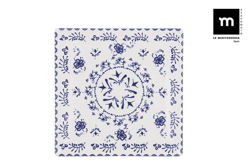 Inde Soler Hispania Farfurie din ceramica, Blur Albastru, L18xl18xH2 cm