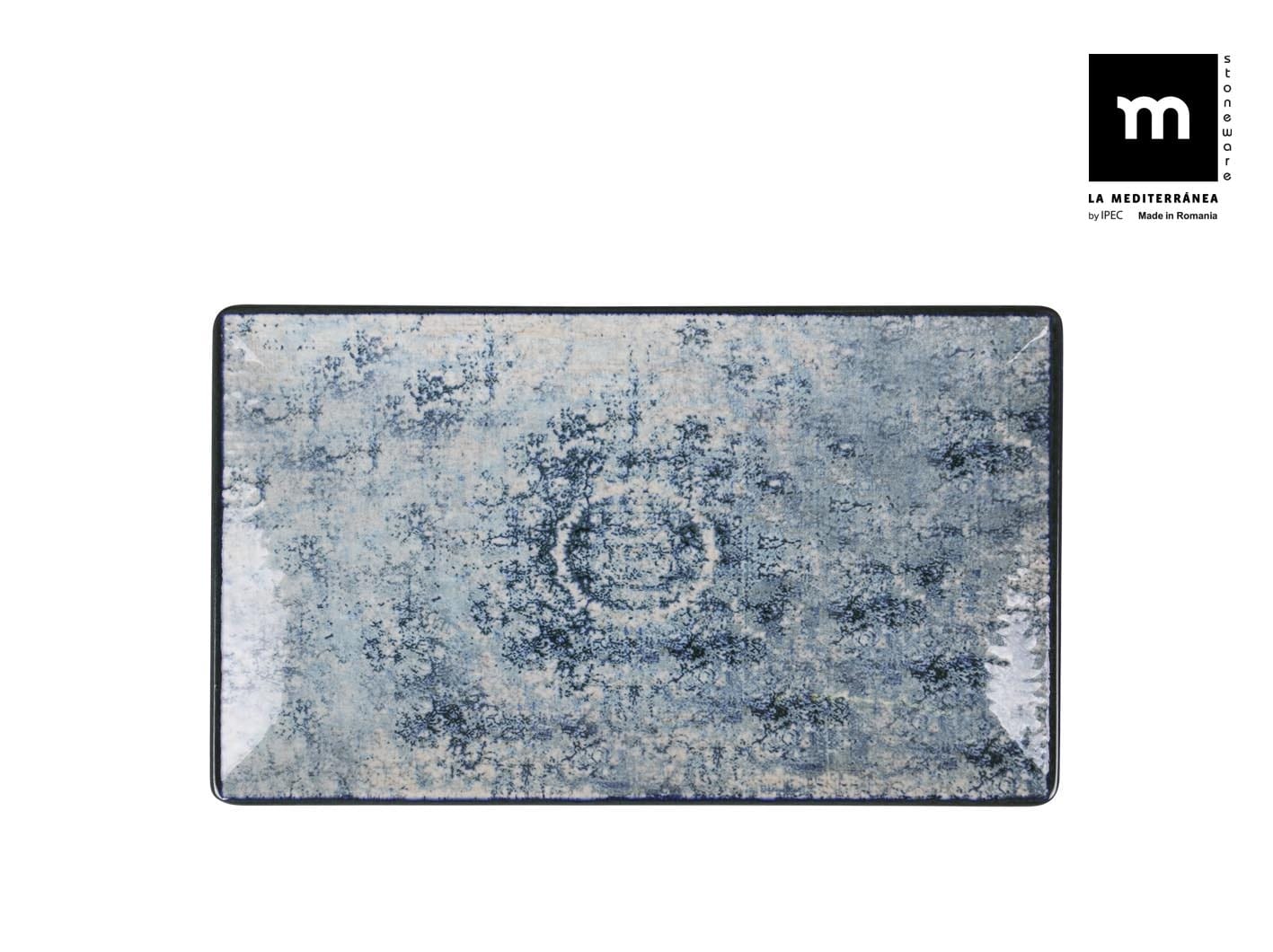 Farfurie din ceramica, Electra Albastru, L25,3xl15xH2 cm