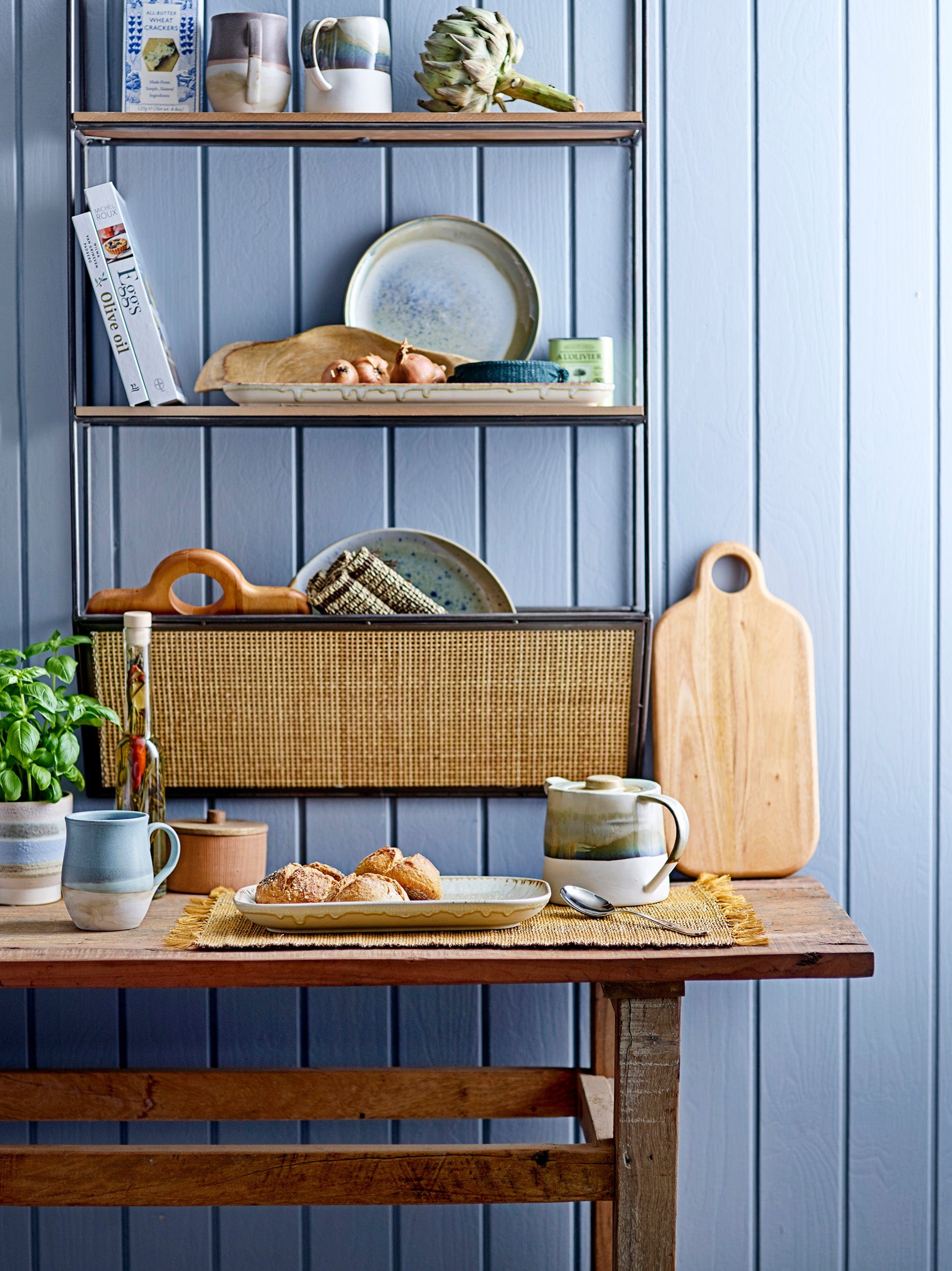 Bloomingville Farfurie din ceramica, Heather Verde, L31xl19xH3 cm