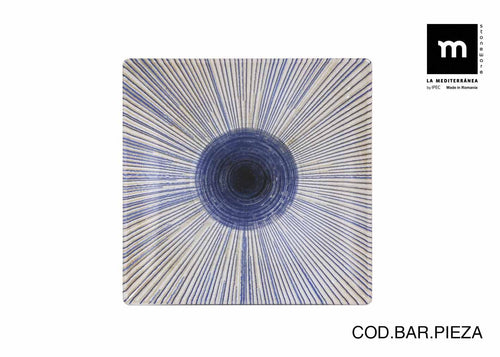 Inde Soler Hispania Farfurie din ceramica, Irys Albastru, L18xl18xH2 cm