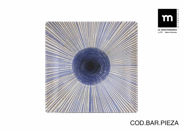 Inde Soler Hispania Farfurie din ceramica, Irys Albastru, L18xl18xH2 cm