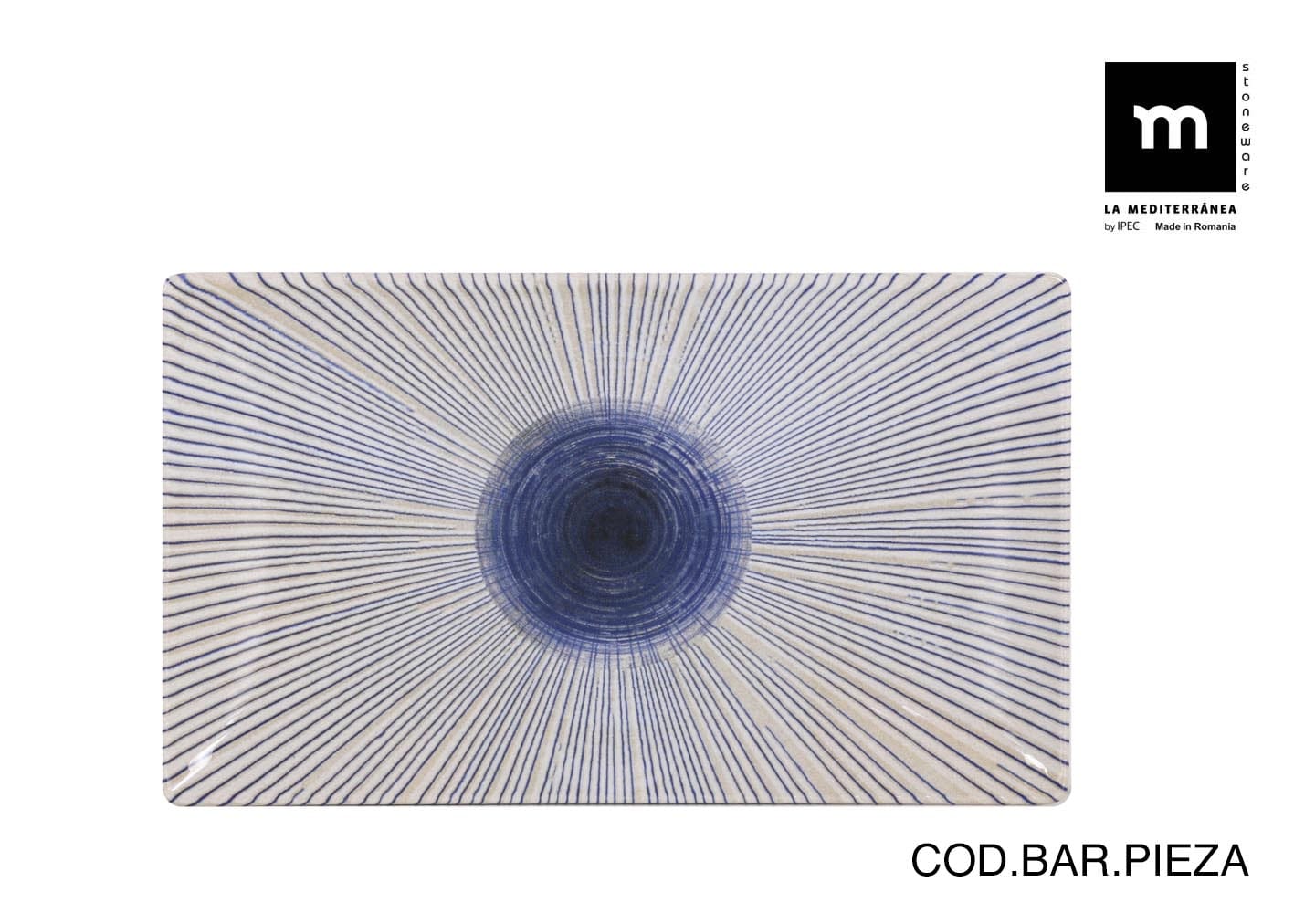 Inde Soler Hispania Farfurie din ceramica, Irys Albastru, L25xl15xH2 cm