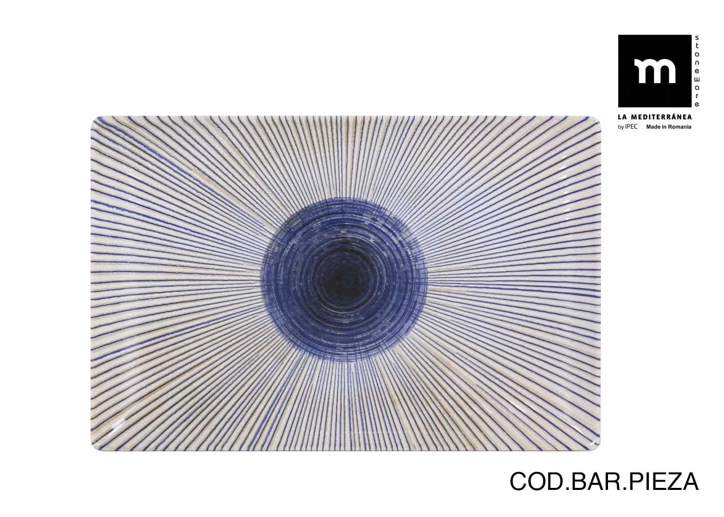 Inde Soler Hispania Farfurie din ceramica, Irys Albastru, L30xl20xH2,5 cm