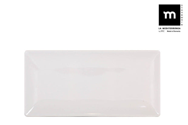 Inde Soler Hispania Farfurie din ceramica, Ivory Alb, L30xl15xH2 cm