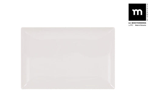 Inde Soler Hispania Farfurie din ceramica, Ivory Alb, L30xl20xH2,5 cm