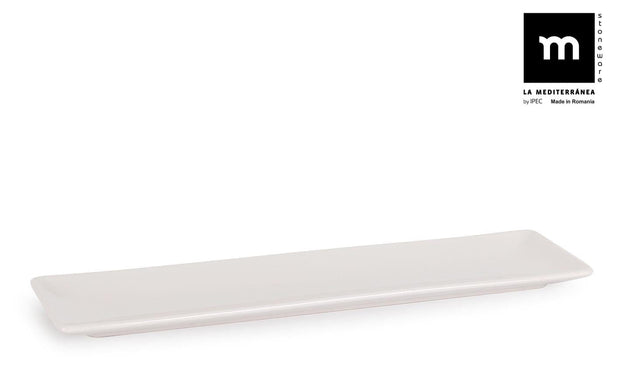 Inde Soler Hispania Farfurie din ceramica, Ivory Alb, L30xl8xH2 cm