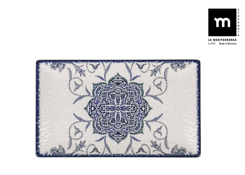 Farfurie din ceramica, Rosetta Multicolor, L25xl15xH1,8 cm