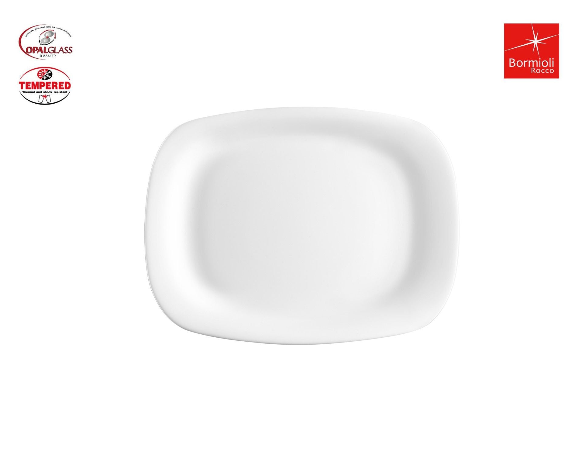 Inde Soler Hispania Farfurie din sticla, Parma Alb, L22xl16xH2 cm