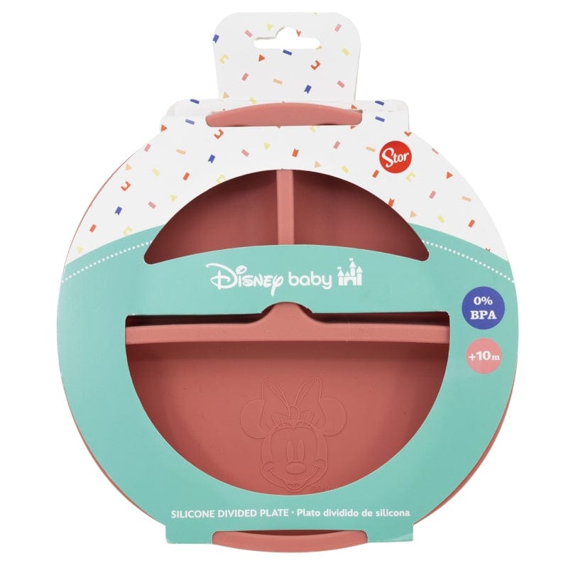 Farfurie pentru bebe din silicon, Minnie Mouse Roz, Ø23.3xH4.5 cm (2)