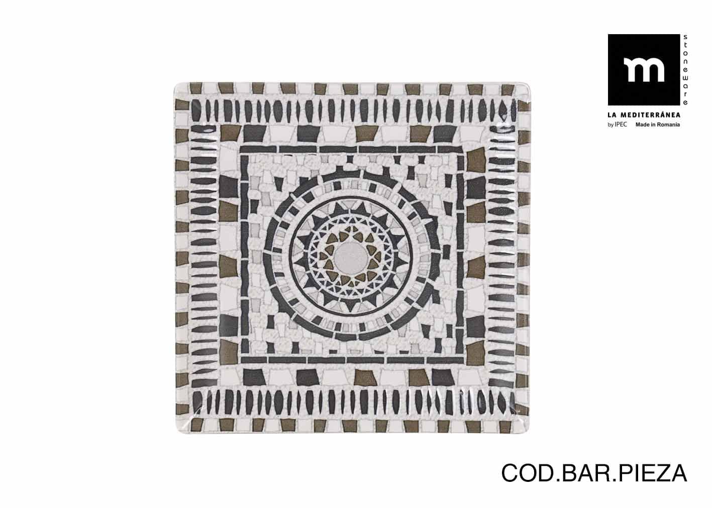 Inde Soler Hispania Farfurie pentru cina, din ceramica, Barroc Multicolor, L24xl24xH2 cm