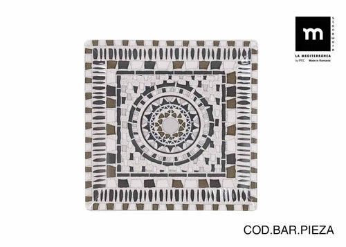 Inde Soler Hispania Farfurie pentru cina, din ceramica, Barroc Multicolor, L24xl24xH2 cm